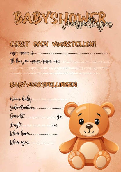 Babyshower kaarten (20 stuks) - Maak Blijvende Herinneringen - Babyshower 17 - Ricard Pictogram stickers - 8718133059131