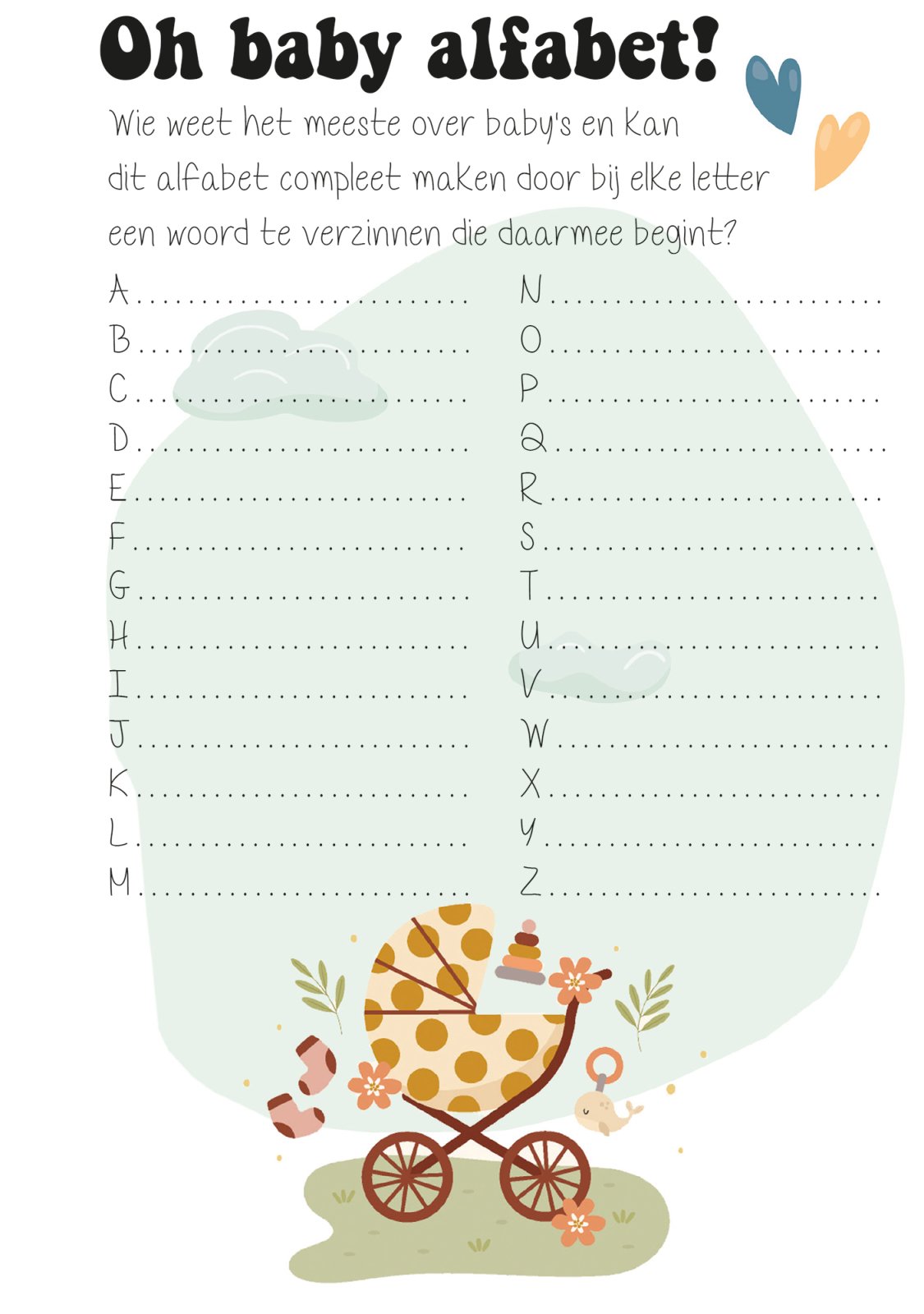 Babyshower XL Plezier: 40 Grote (A5!) Invul - & Spelletjeskaarten - Babyshower 14 - Ricard Pictogram stickers - 8718133053719