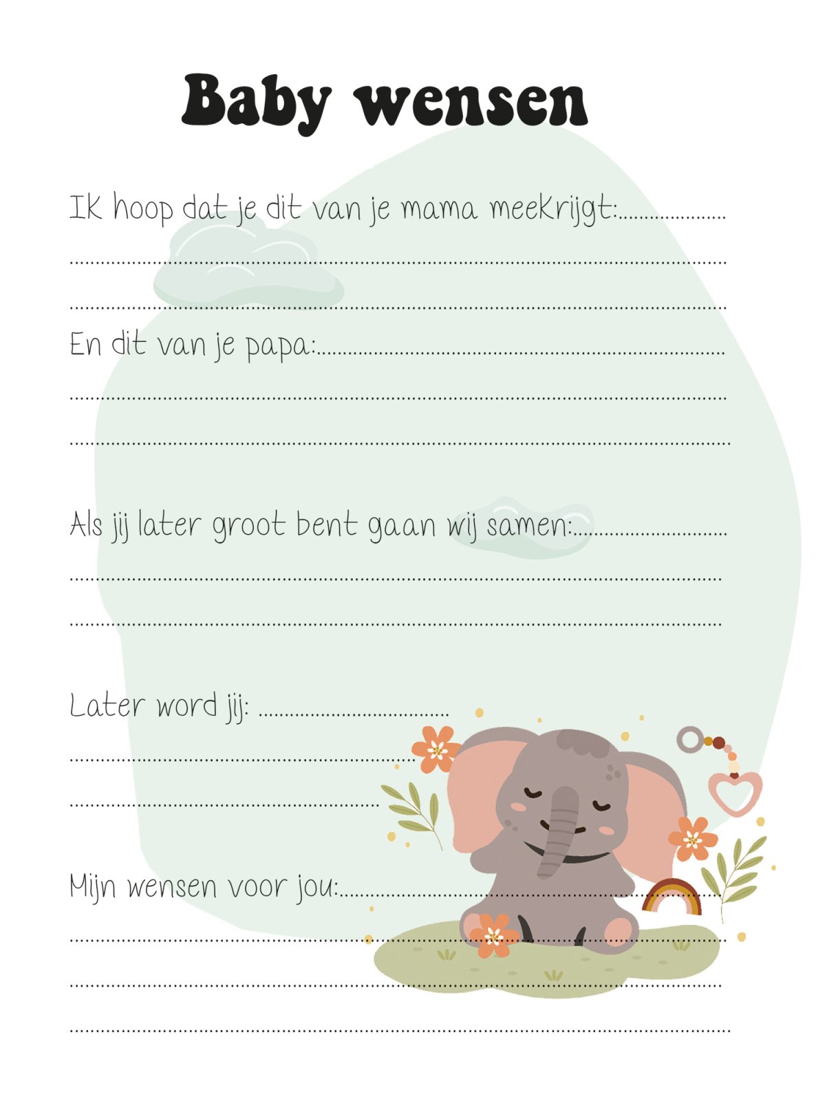 Babyshower XL Plezier: 40 Grote (A5!) Invul - & Spelletjeskaarten - Babyshower 14 - Ricard Pictogram stickers - 8718133053719