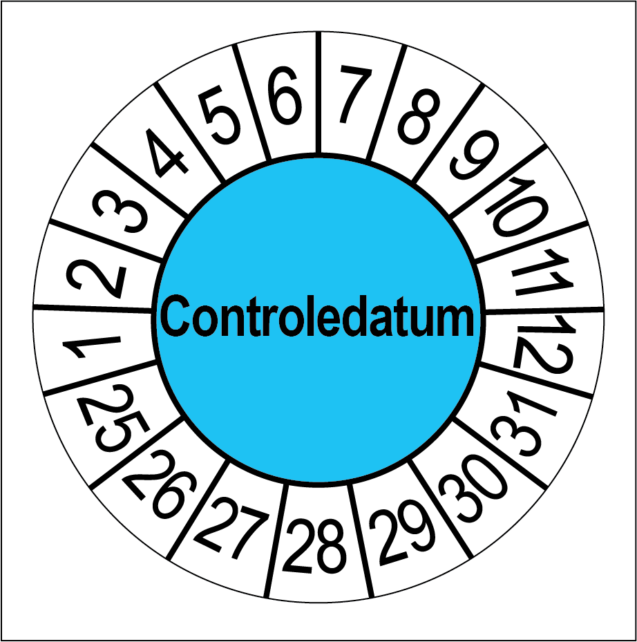 Keuringsstickers Controledatum Blauw - Rond 35 mm - Ricard