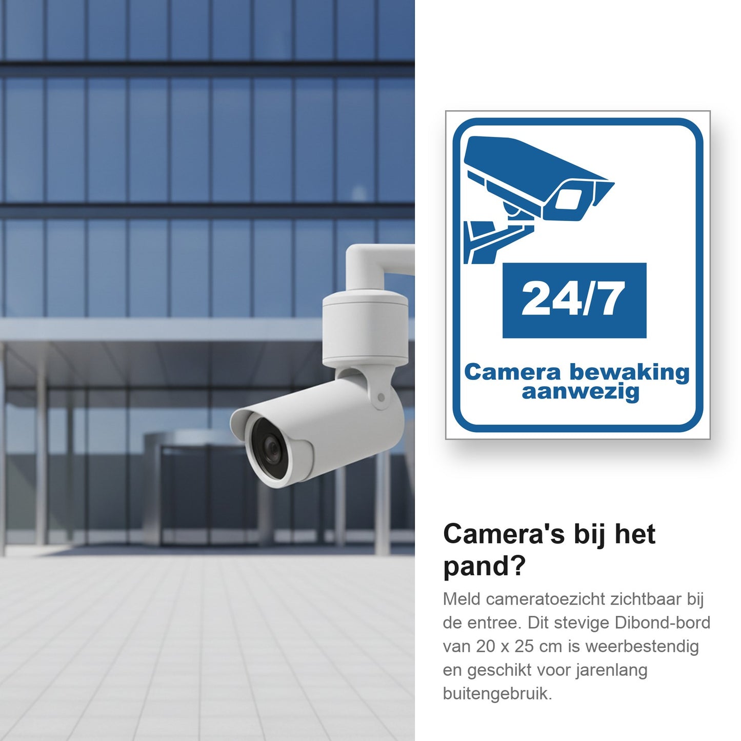 sfeerbeeld bord dibond-camera-tekst-blauw