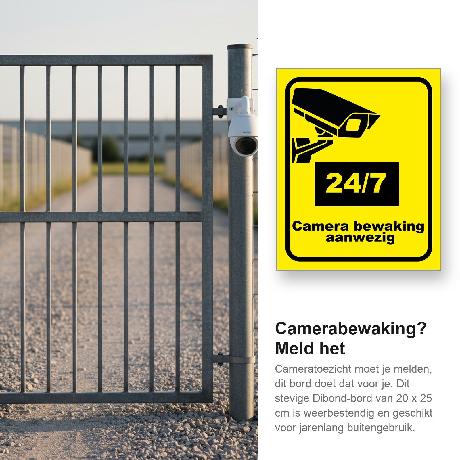 sfeerbeeld bord dibond-camera-zwart-geel