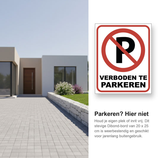 sfeerbeeld bord dibond-parkeren