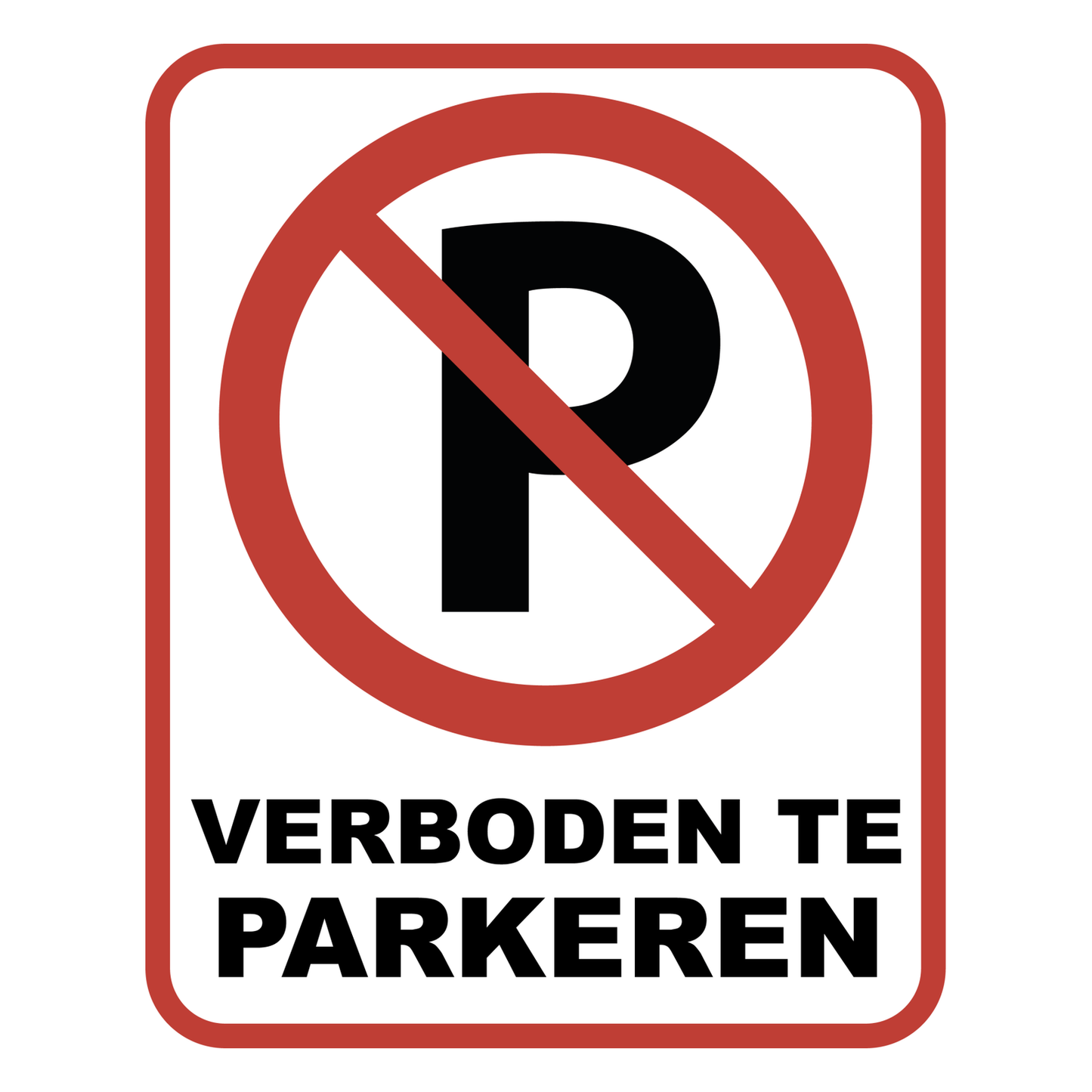 Verboden te Parkeren bord van Dibond, 20 x 25 cm, met parkeerverbod-pictogram