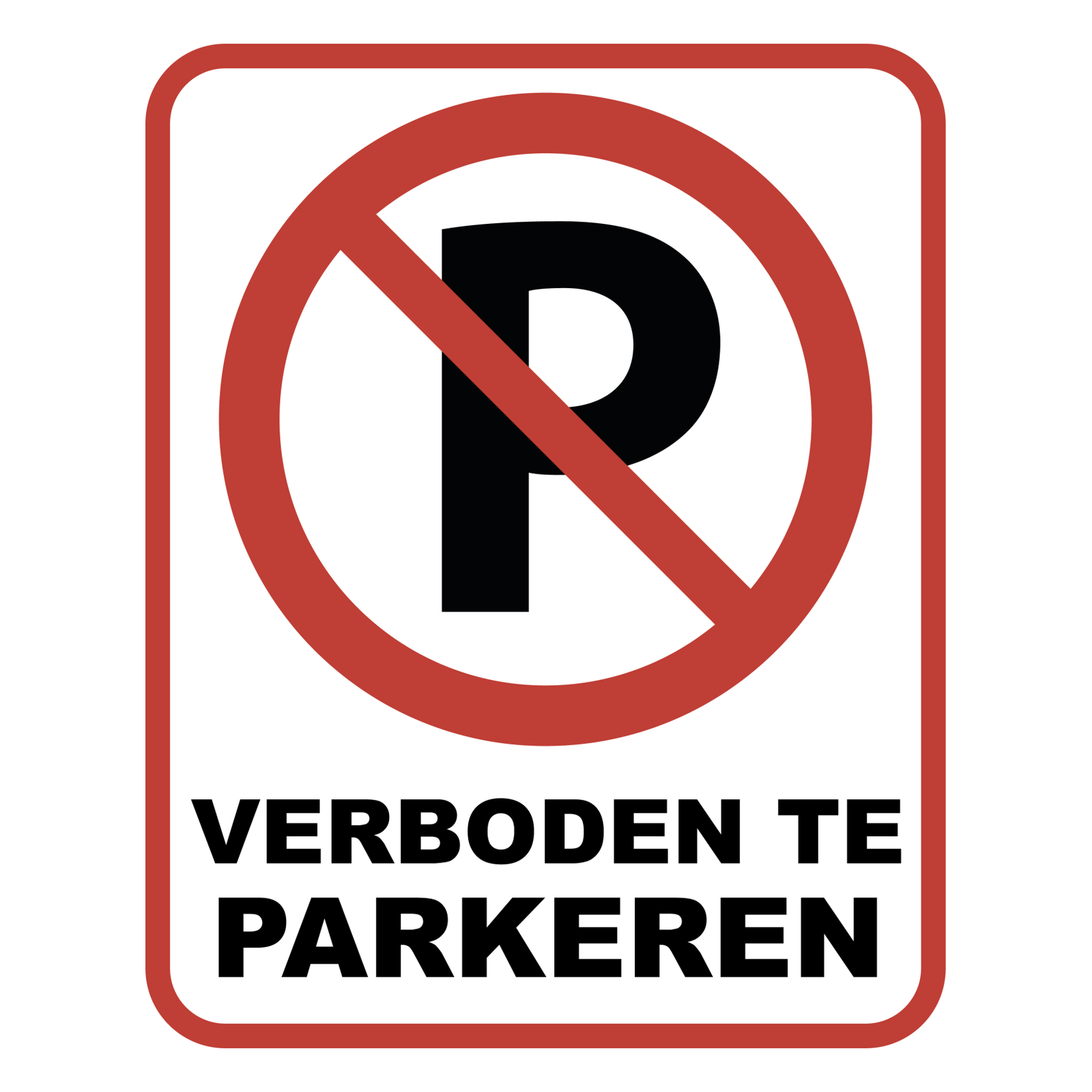 Verboden te Parkeren bord van Dibond, 20 x 25 cm, met parkeerverbod-pictogram
