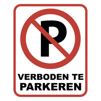 Verboden te Parkeren bord van Dibond, 20 x 25 cm, met parkeerverbod-pictogram