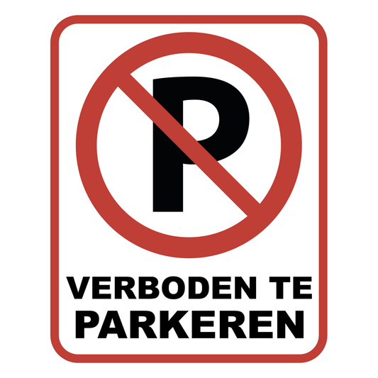 Verboden te Parkeren bord van Dibond, 20 x 25 cm, met parkeerverbod-pictogram