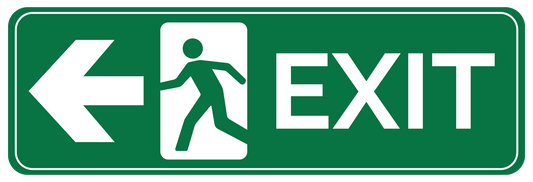 Fire Exit sticker arrow left sticker - Ricard Pictogram stickers -