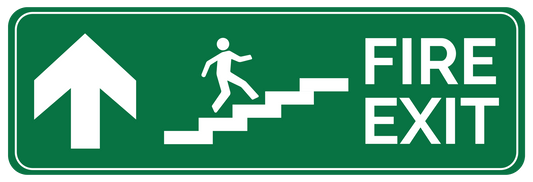 Fire Exit sticker arrow stairs up sticker - Ricard Pictogram stickers -