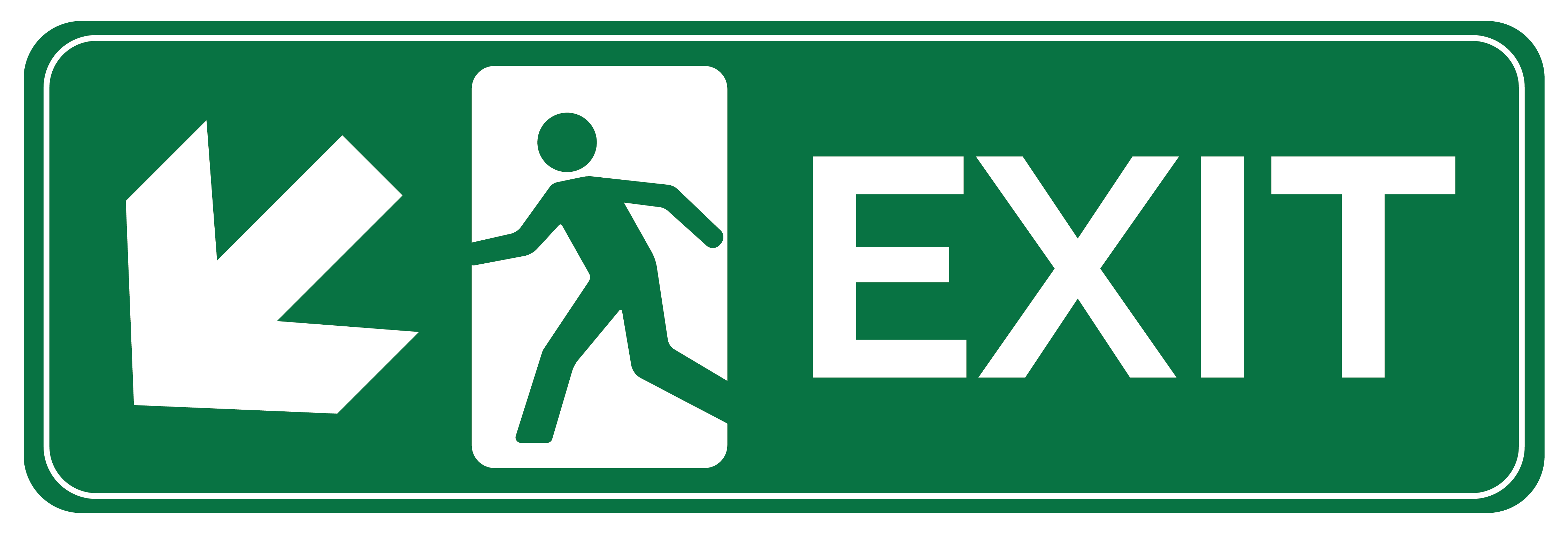 Fire Exit sticker arrow diagornal left - Pictogram vinyl sticker