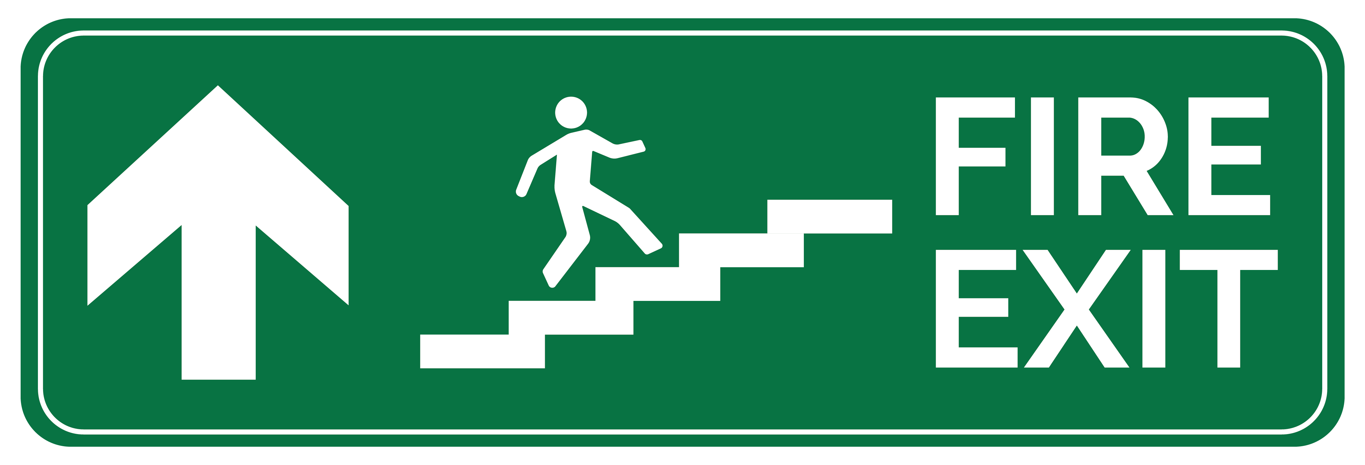 Fire Exit sticker arrow stairs up - Pictogram vinyl sticker