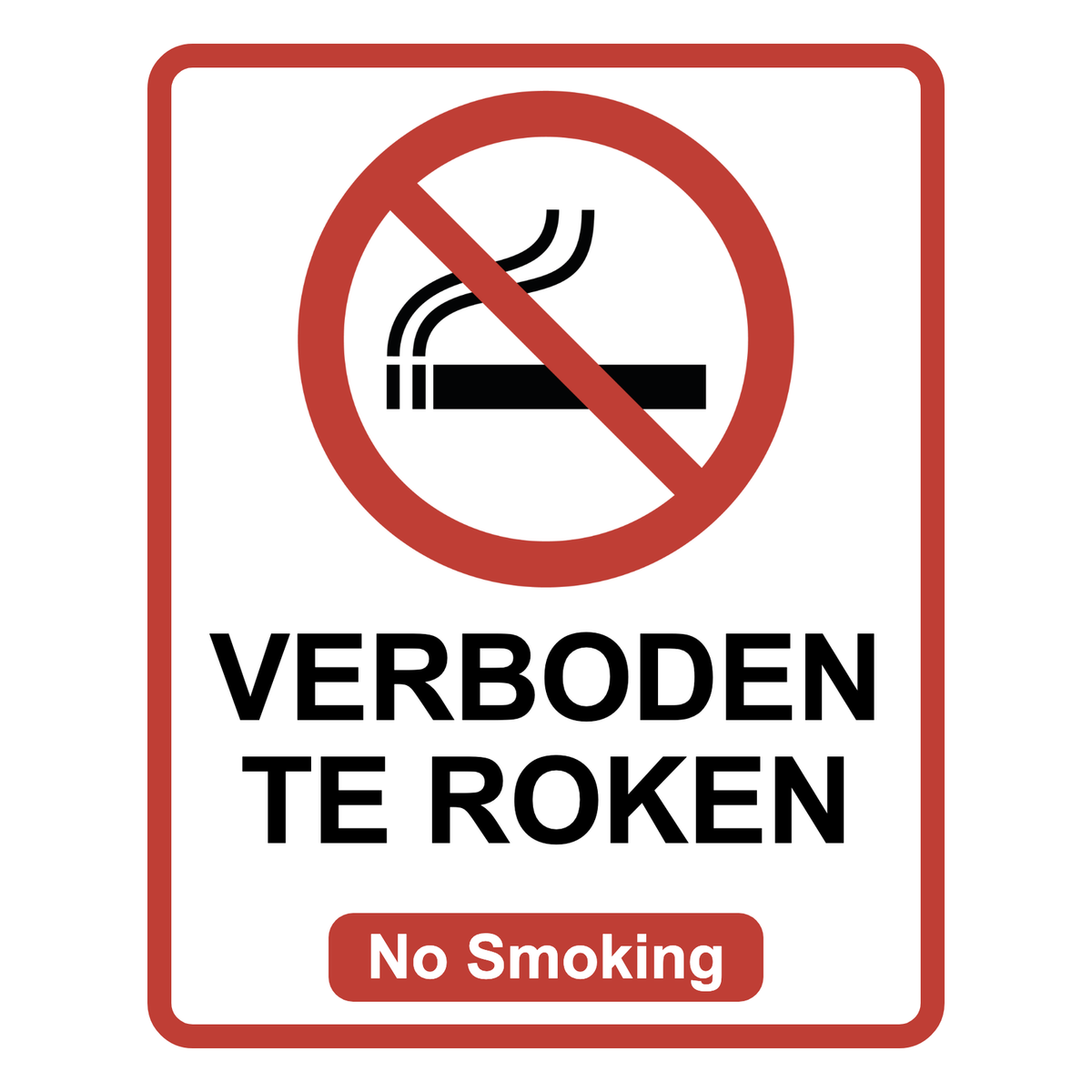 No Smoking Verboden te Roken bord van Forex, 20 x 25 cm, met ISO 7010 P002 rookverbod-pictogram