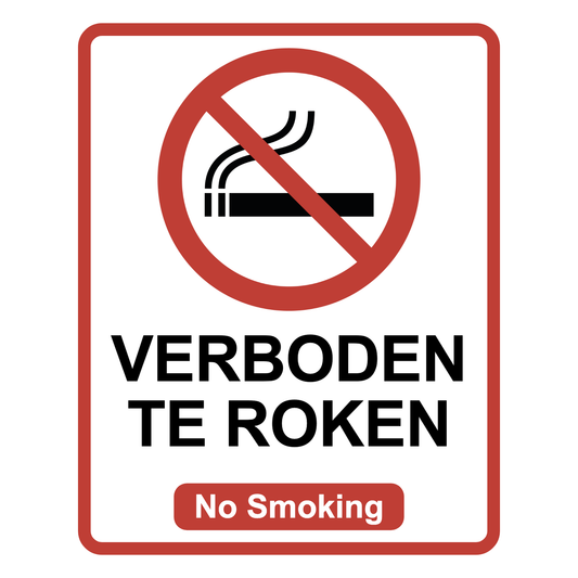 No Smoking Verboden te Roken bord van Forex, 20 x 25 cm, met ISO 7010 P002 rookverbod-pictogram