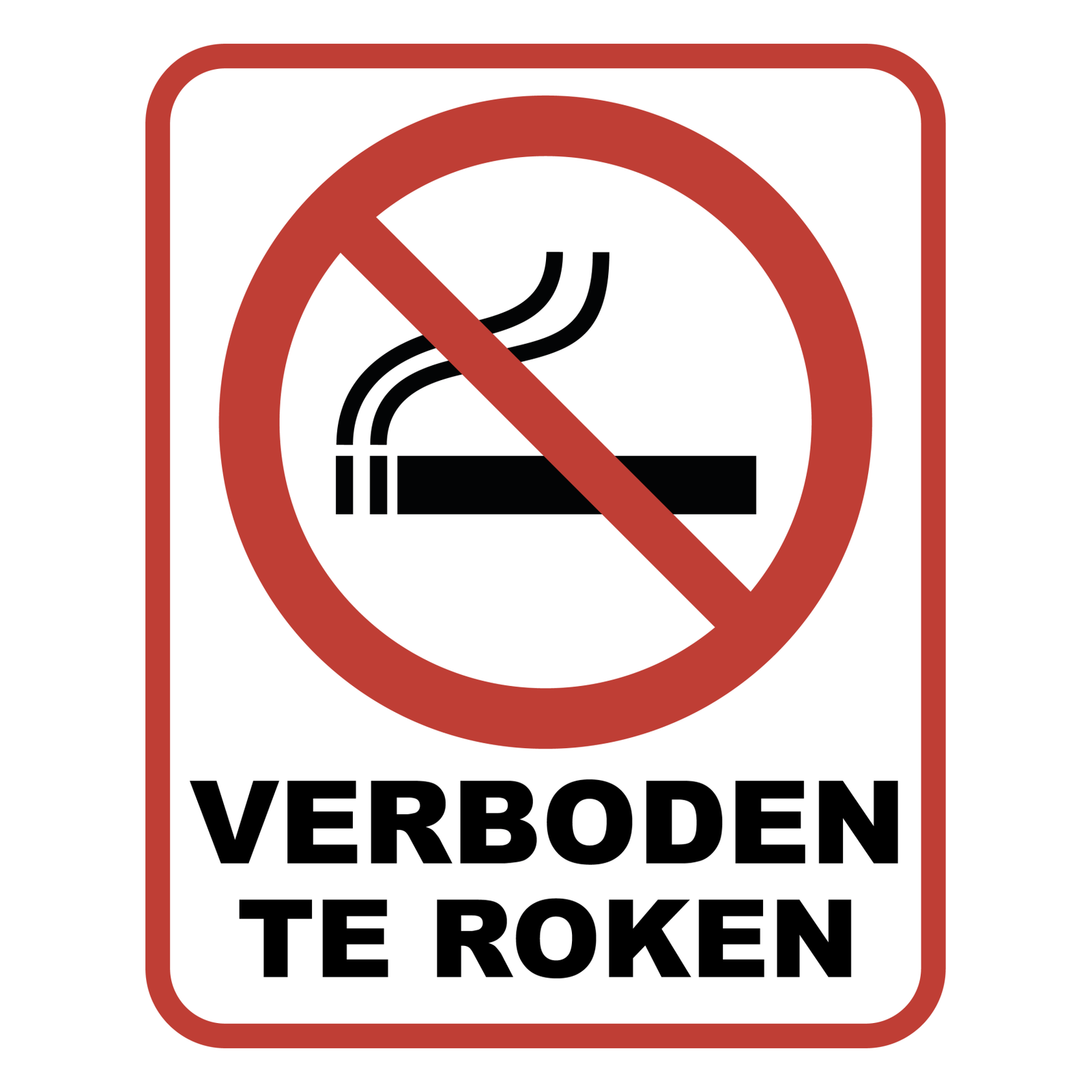 Verboden te Roken bord van Forex, 20 x 25 cm, met ISO 7010 P002 rookverbod-pictogram