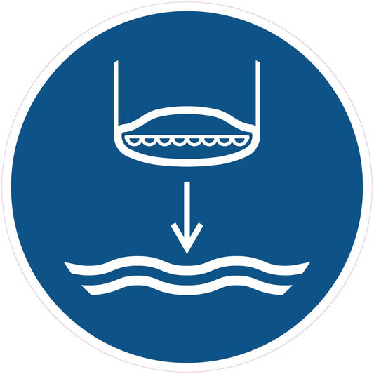 Blauw Gebod Reddingsboot te Water Laten Pictogram  - Veiligheid op het Water | Pictogram sticker - Ricard Pictogram stickers