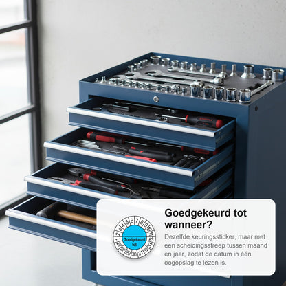sfeerbeeld Goedgekeurd tot (met scheidingsstreep) Blauw
