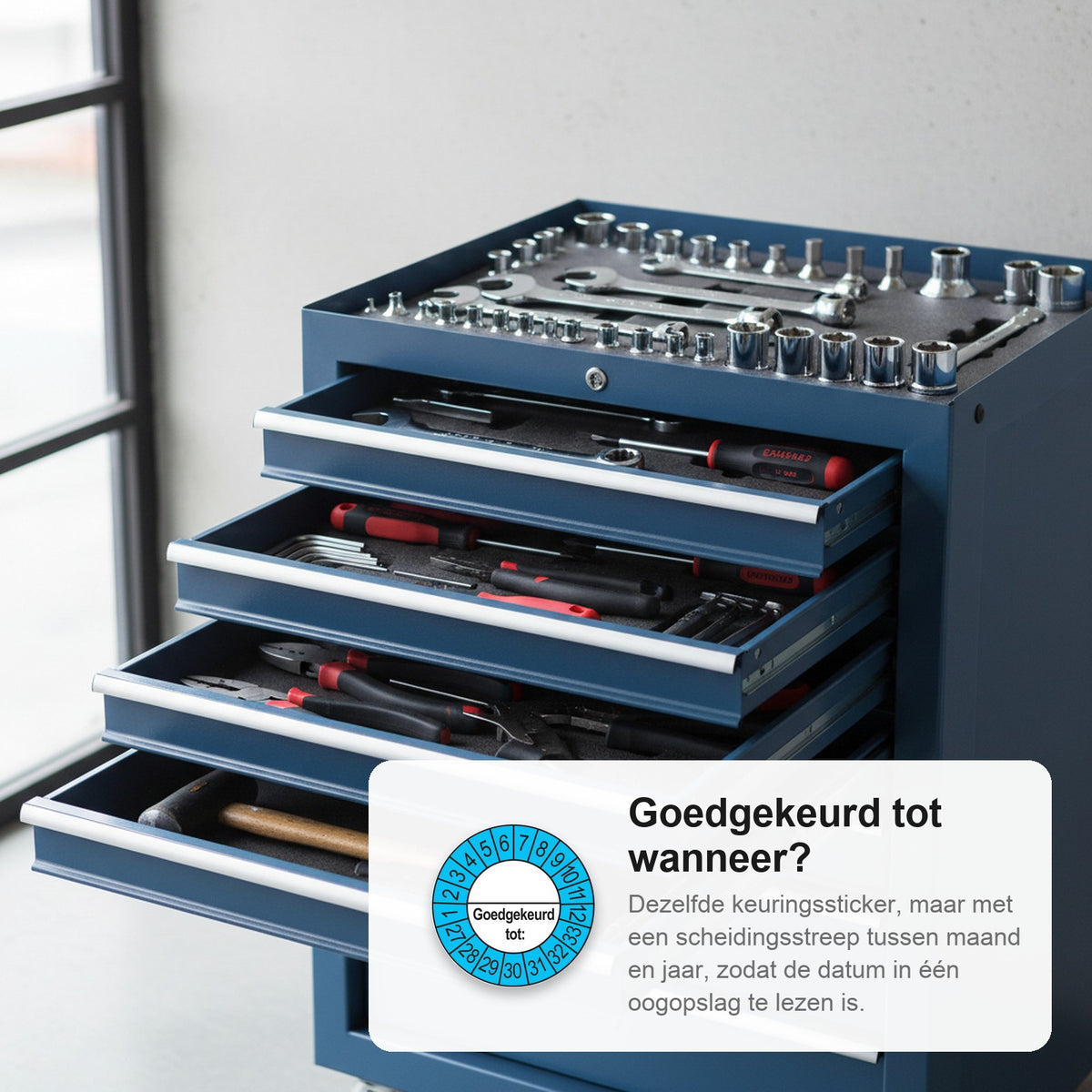 sfeerbeeld Goedgekeurd tot (met scheidingsstreep) Buiten Blauw
