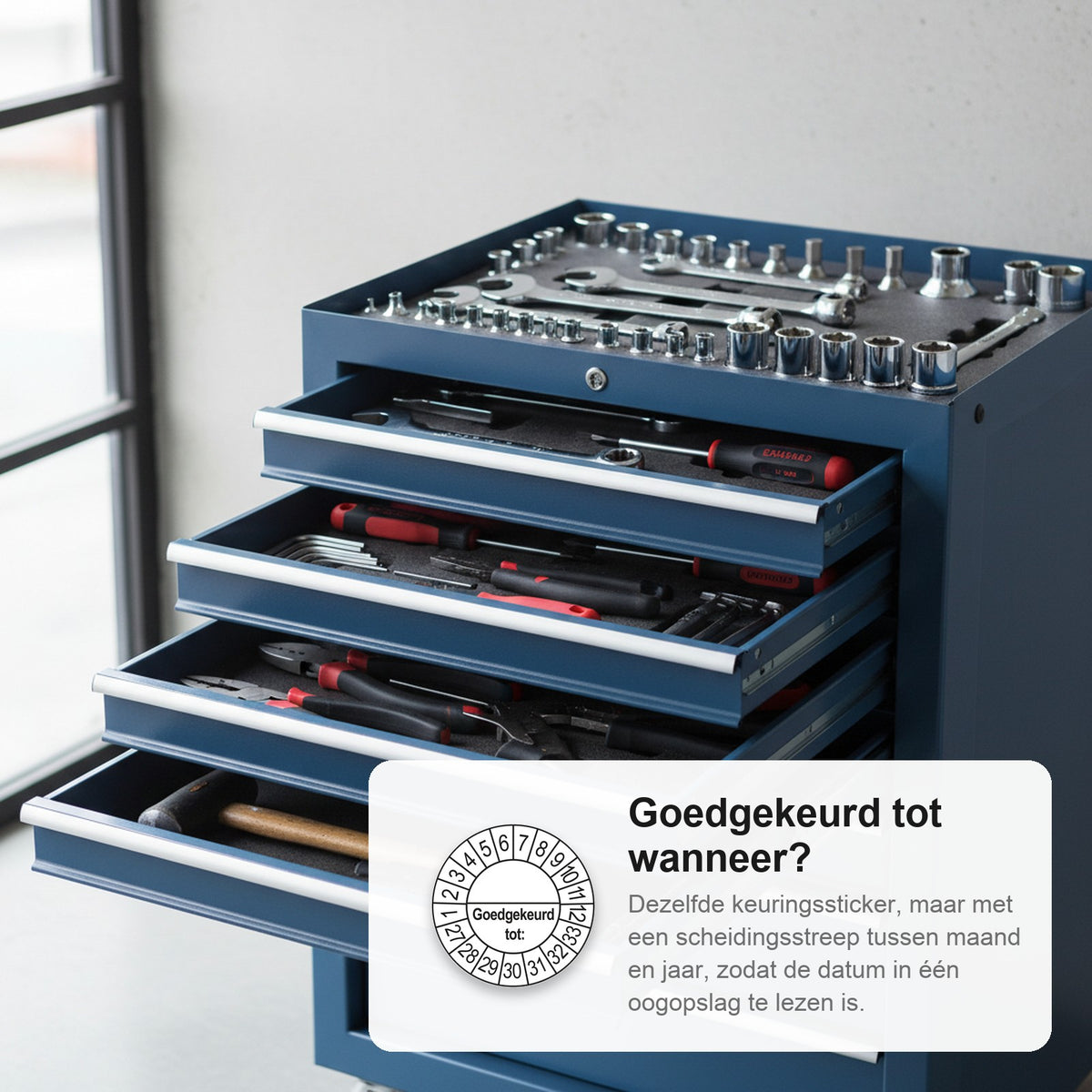 sfeerbeeld Goedgekeurd tot (met scheidingsstreep) Wit