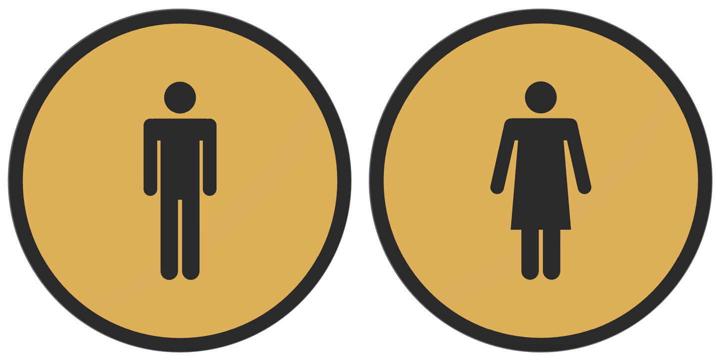 PLA toilet bordje Goud Zwart set
