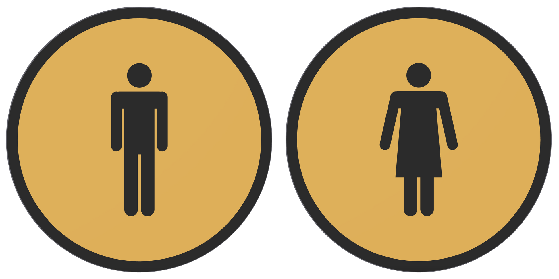 PLA toilet bordje Goud Zwart set