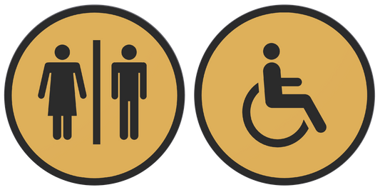PLA toilet bordje man vrouw invalide Goud Zwart