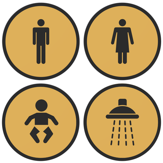 PLA toilet bordjes complete set Goud Zwart