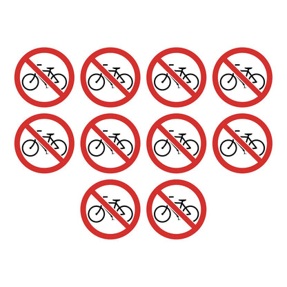 Geen fietsen plaatsen stickers, 10 stuks van 10 cm