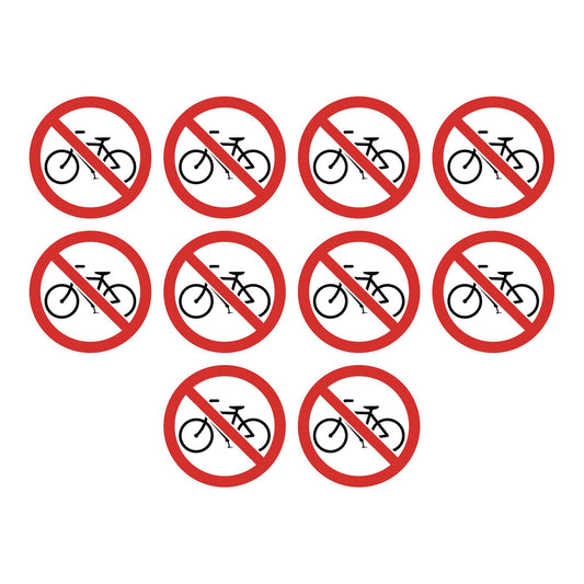 Geen fietsen plaatsen stickers, 10 stuks van 10 cm