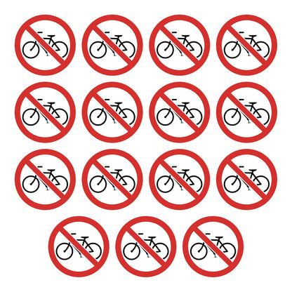Geen fietsen plaatsen stickers, 15 stuks van 5 cm
