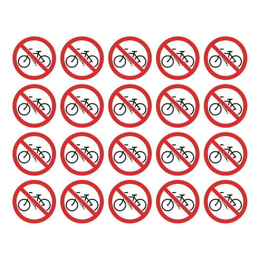 Geen fietsen plaatsen stickers, 20 stuks van 20 cm