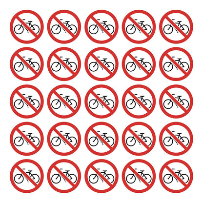 Geen fietsen plaatsen stickers, 25 stuks van 10 cm
