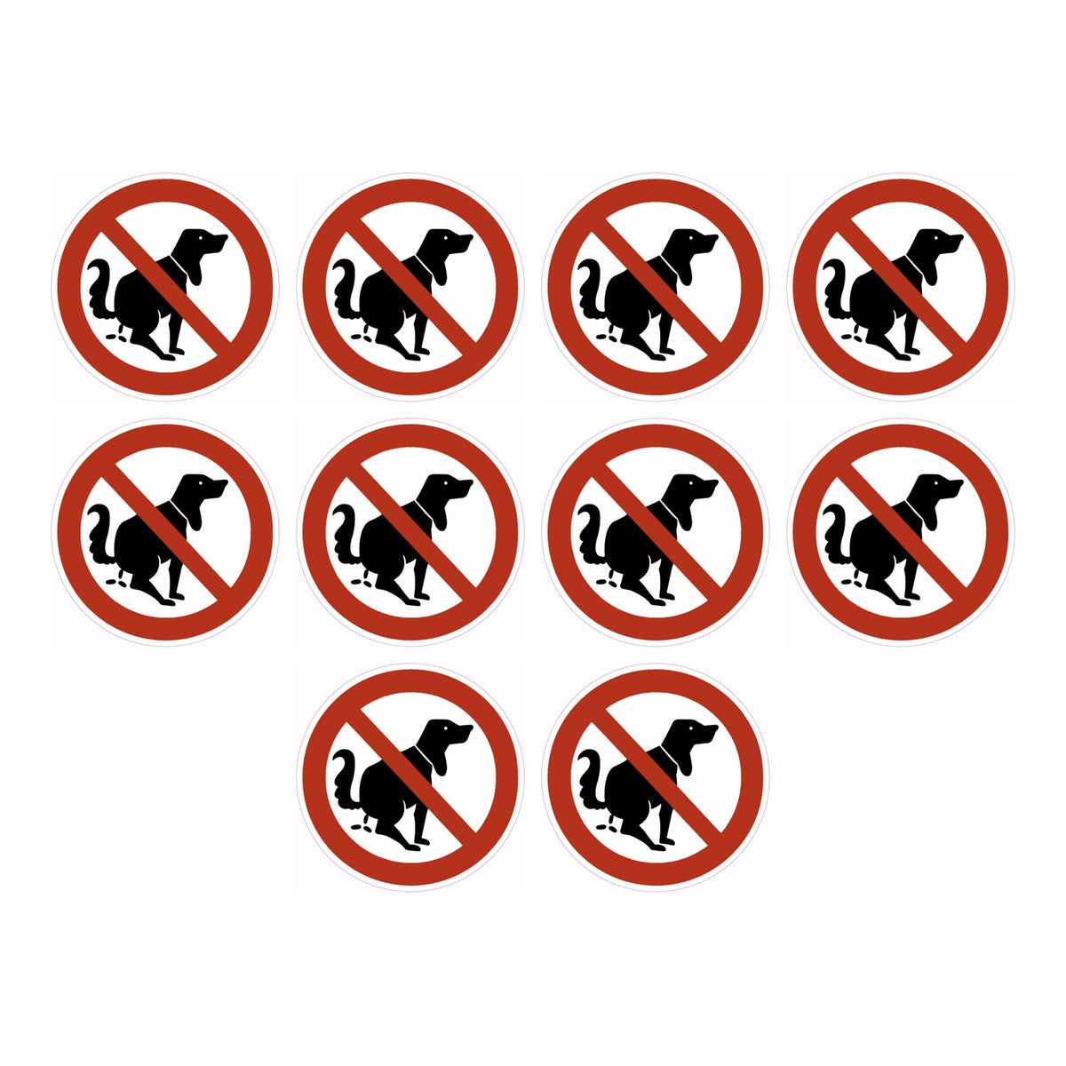 Geen hondenpoep sticker, 10 stuks