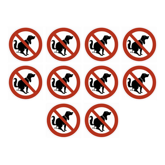 Geen hondenpoep sticker, 10 stuks