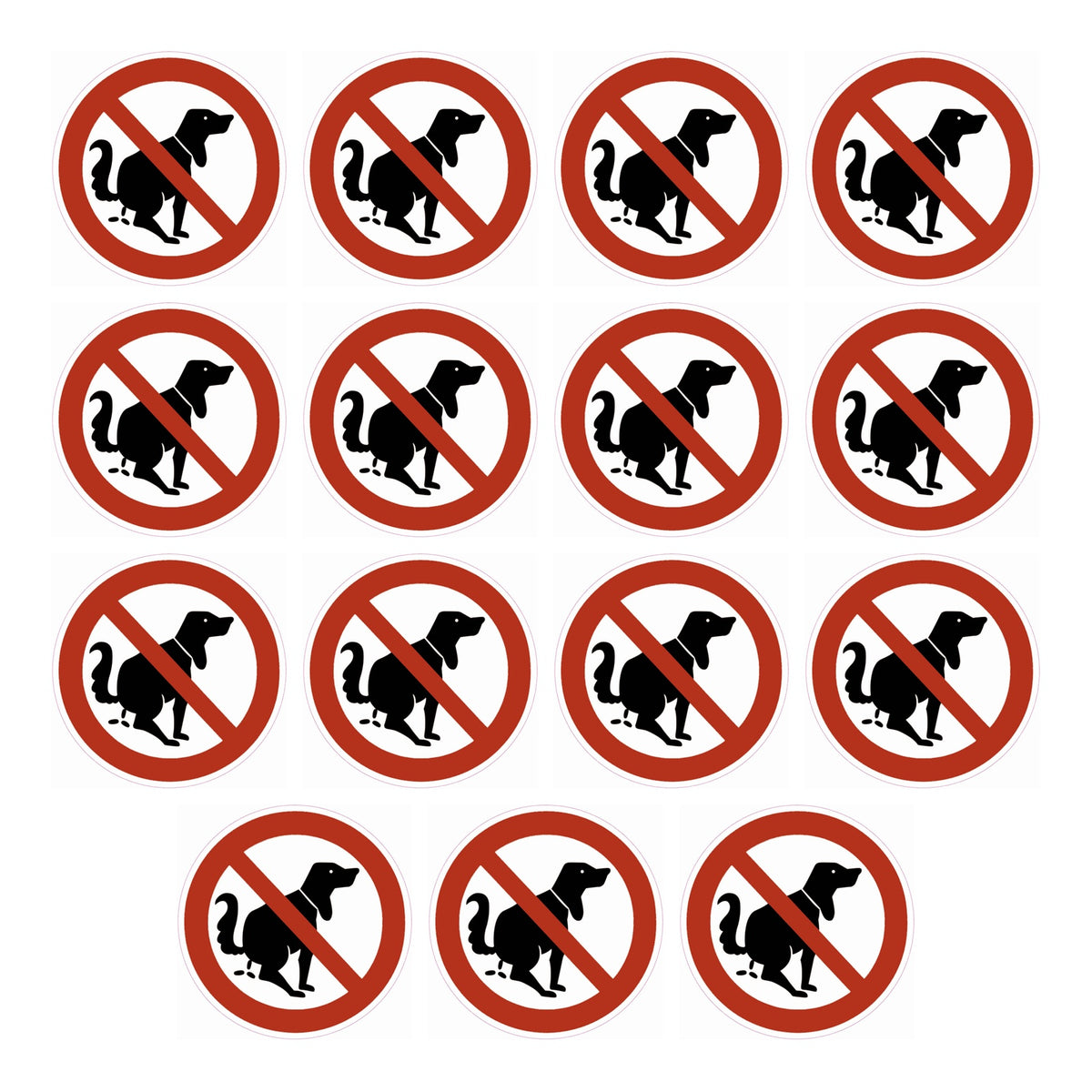 Geen hondenpoep sticker, 15 stuks