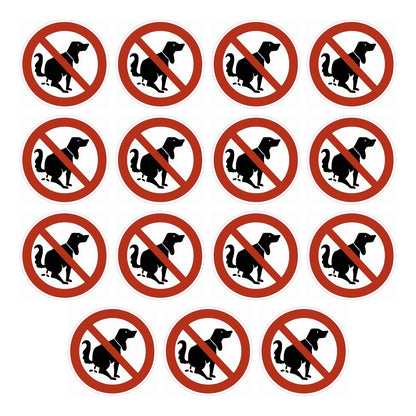 Geen hondenpoep sticker, 15 stuks