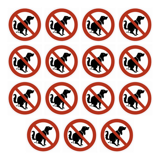 Geen hondenpoep sticker, 15 stuks