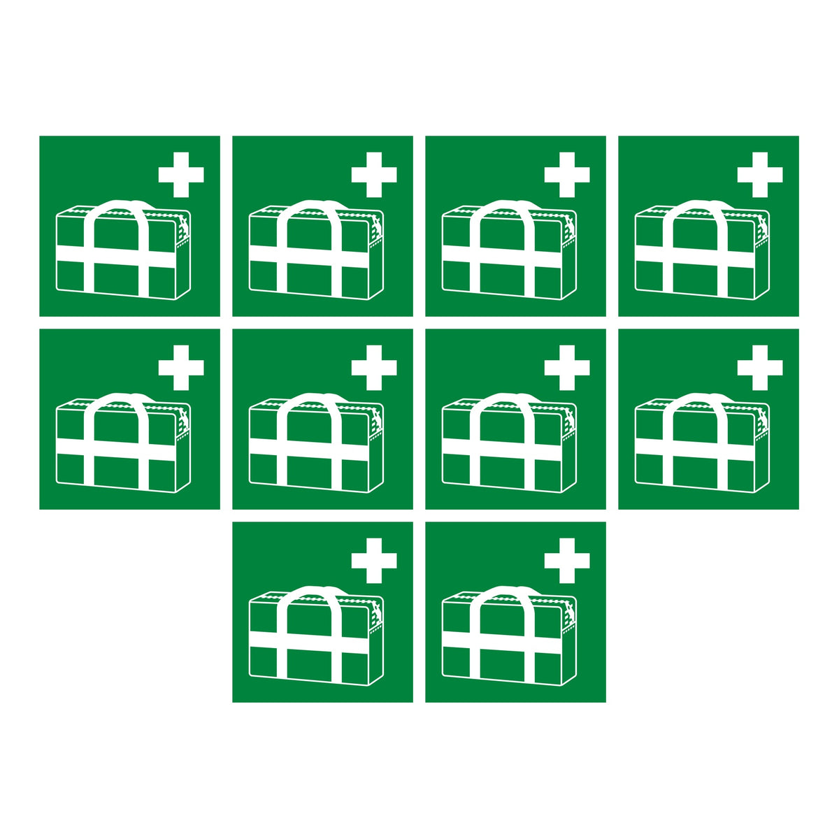 Medische noodtas sticker 10 cm, 10 stuks
