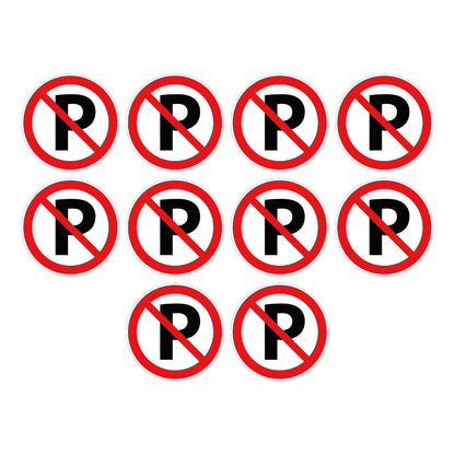 Niet parkeren stickers, 10 stuks van 10 cm