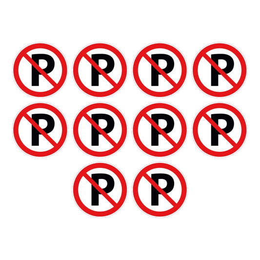 Niet parkeren stickers, 10 stuks van 10 cm