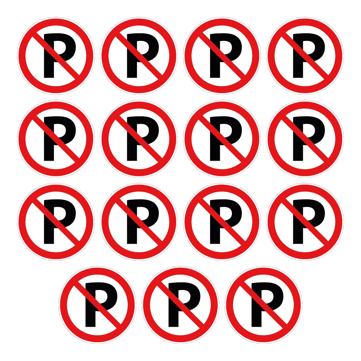 Niet parkeren stickers, 15 stuks van 5 cm