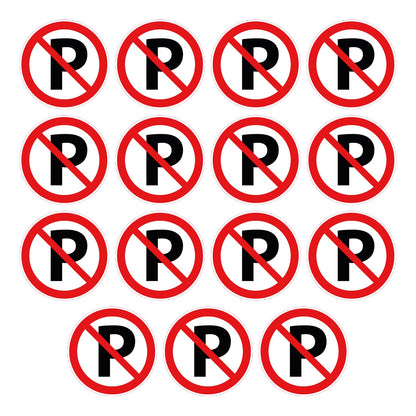 Niet parkeren stickers, 15 stuks van 5 cm