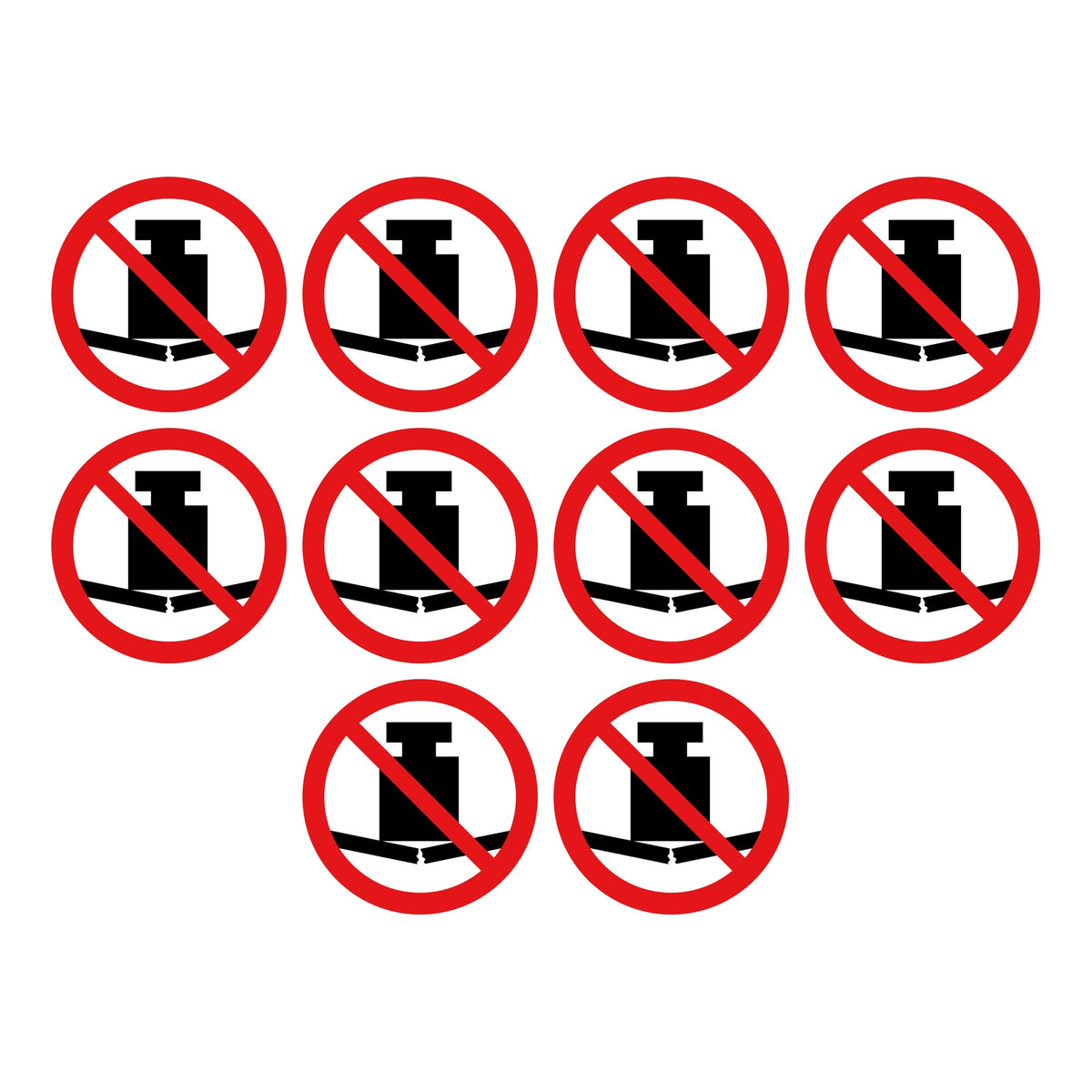 Verboden zwaar te beladen sticker, 10 stuks