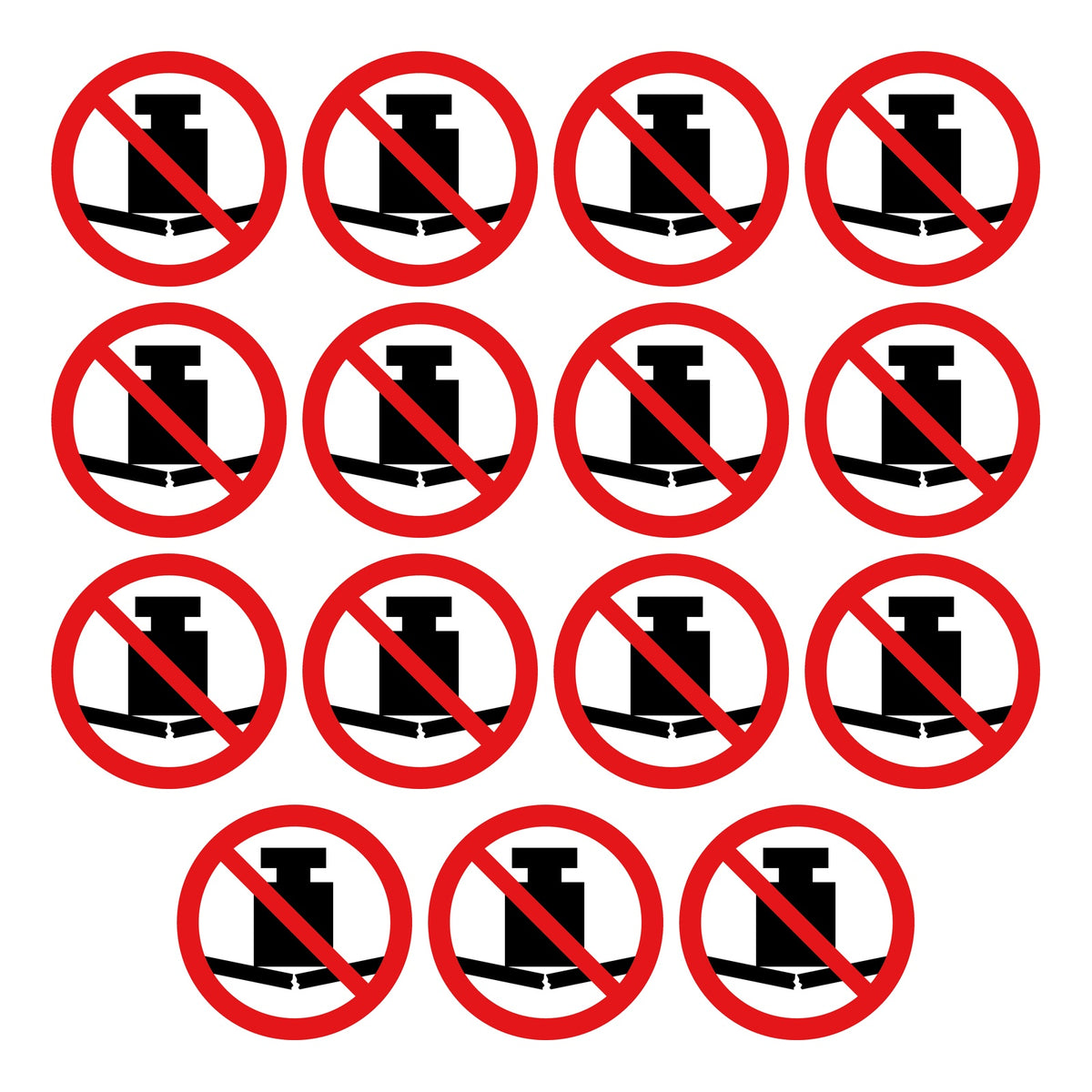 Verboden zwaar te beladen sticker, 15 stuks