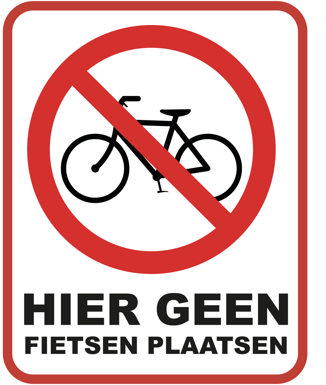 Hier Geen Fietsen Plaatsen bord | 20x25cm & 3 mm dik | Dibond - Ricard Pictogram stickers - 8718133055928