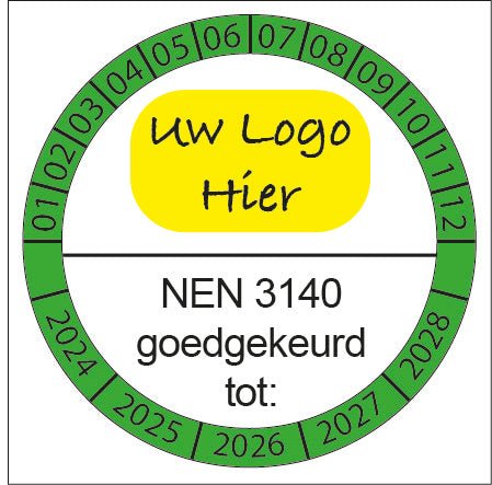 Keuringssticker met eigen logo - Ricard Pictogram stickers -