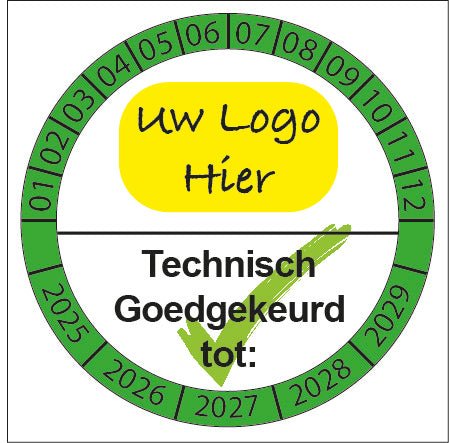 Keuringssticker met eigen logo - Ricard Pictogram stickers -