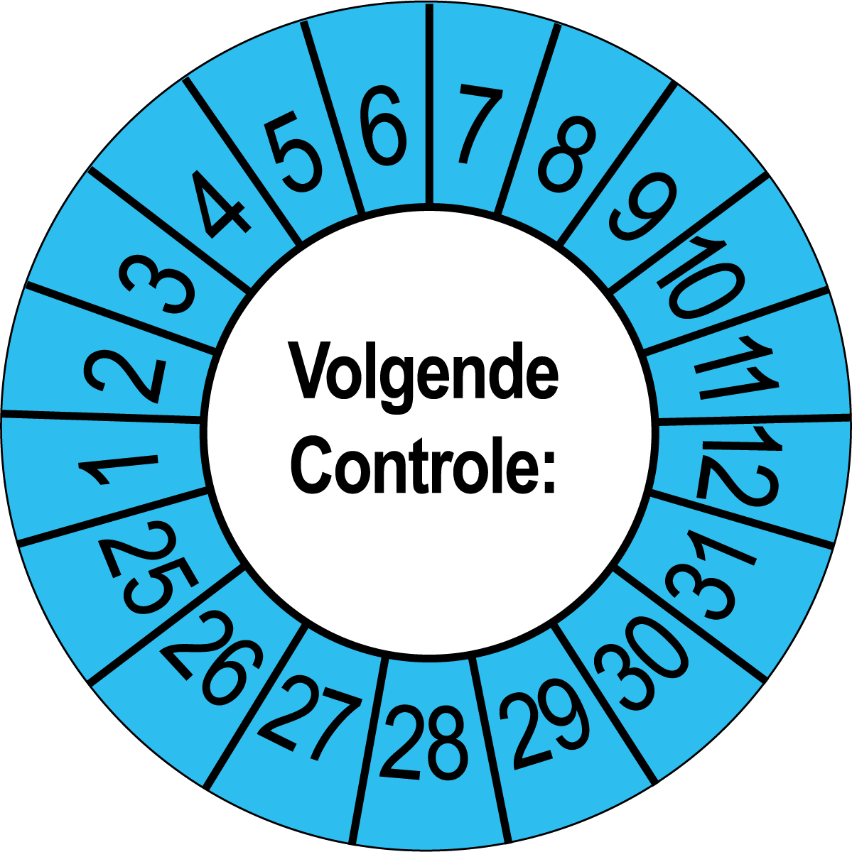 Keuringsstickers "Volgende Controle" (5 per strip) - Ricard Pictogram stickers - 8718133053610