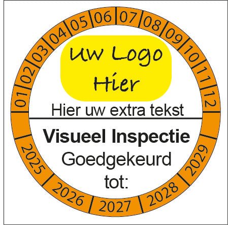 Keuringsstickers vrij te ontwerpen in onze online studio Oranje buitenring logo - Ricard Pictogram stickers -