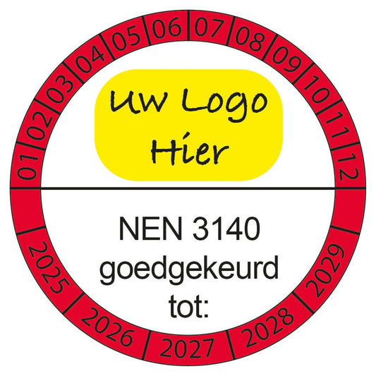 Keuringsstickers vrij te ontwerpen in onze online studio Rode buitenring logo - Ricard Pictogram stickers -