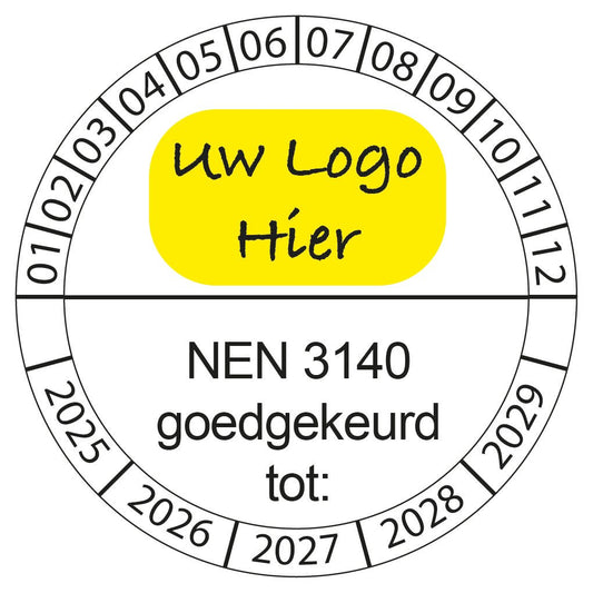 Keuringsstickers vrij te ontwerpen in onze online studio Witte buitenring logo - Ricard Pictogram stickers -